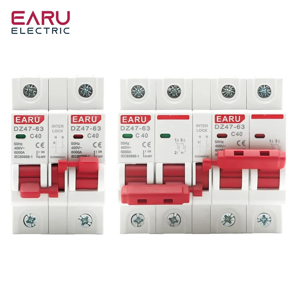 Din Rail Circuit Breaker - 1P+1P 2P+2P MTS AC Dual Power