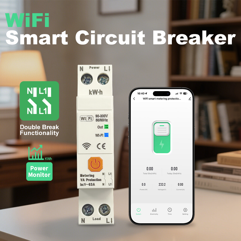 Tuya WIFI Smart Circuit Breake - Din Rail Circuit Breaker avaliação e preço