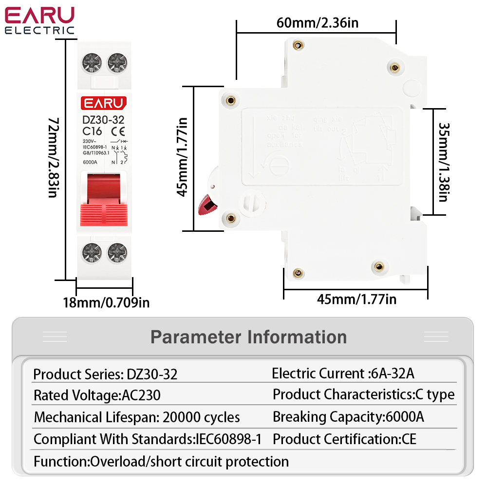 DZ30-32 DPN 1P+N Mini Circuit  - Din Rail Circuit Breaker avaliação e preço