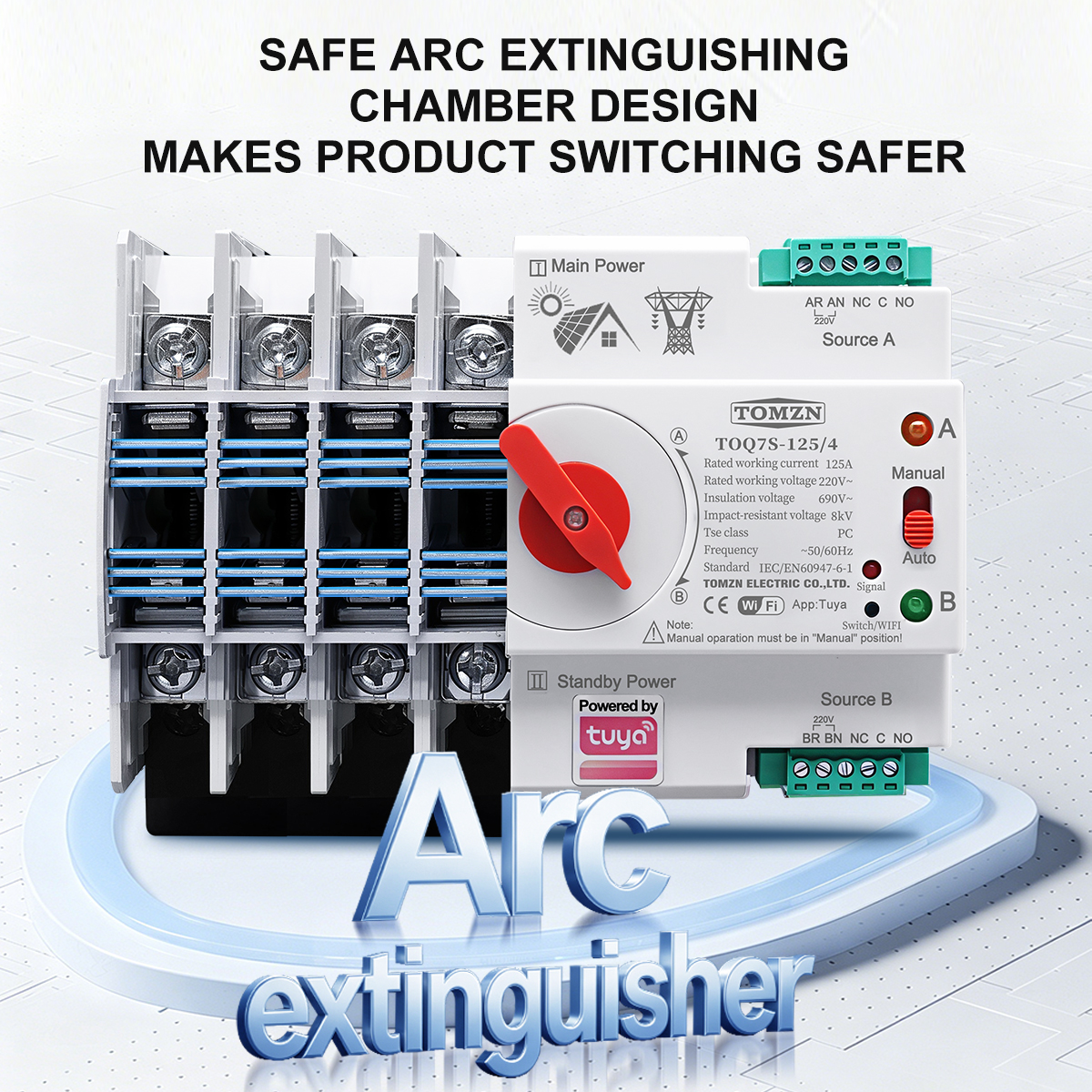 TOMZN TUYA SmartLife ATS 4P AC - Din Rail Circuit Breaker avaliação e preço