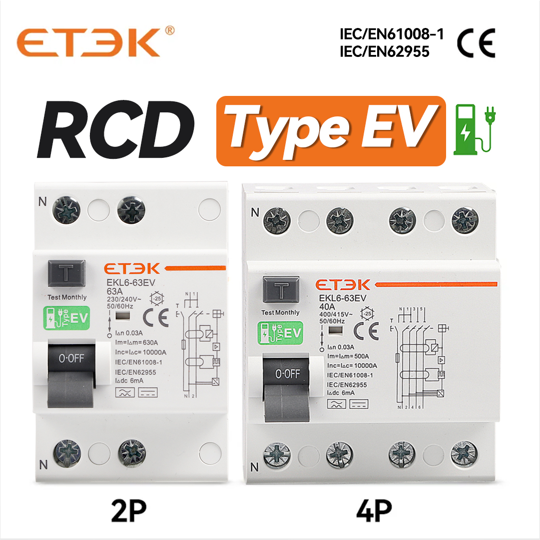 ETEK RCCB Type EV 2P 4P Earth  - Din Rail Circuit Breaker avaliação e preço