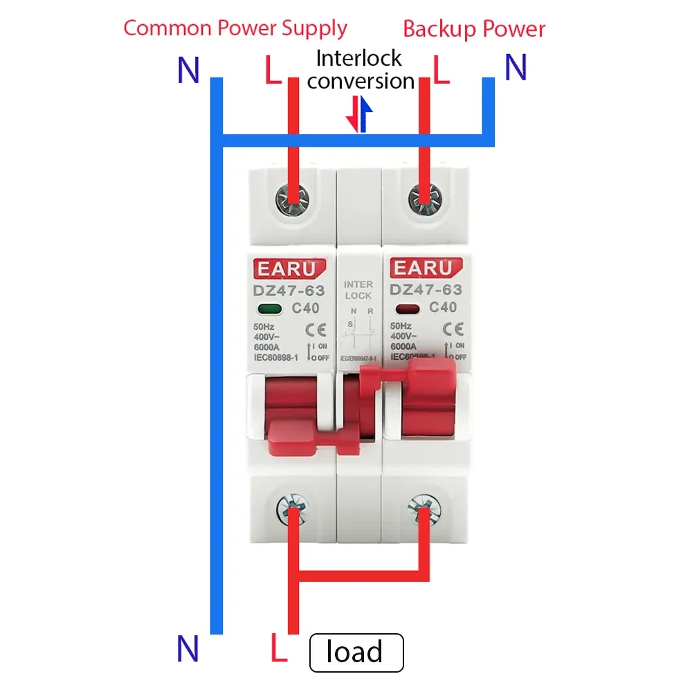 1P+1P 2P+2P MTS AC Dual Power  - Din Rail Circuit Breaker avaliação e preço