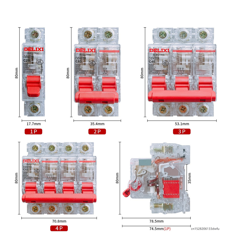 Transparent MCB DZ47 NXB DZ30  - Din Rail Circuit Breaker avaliação e preço