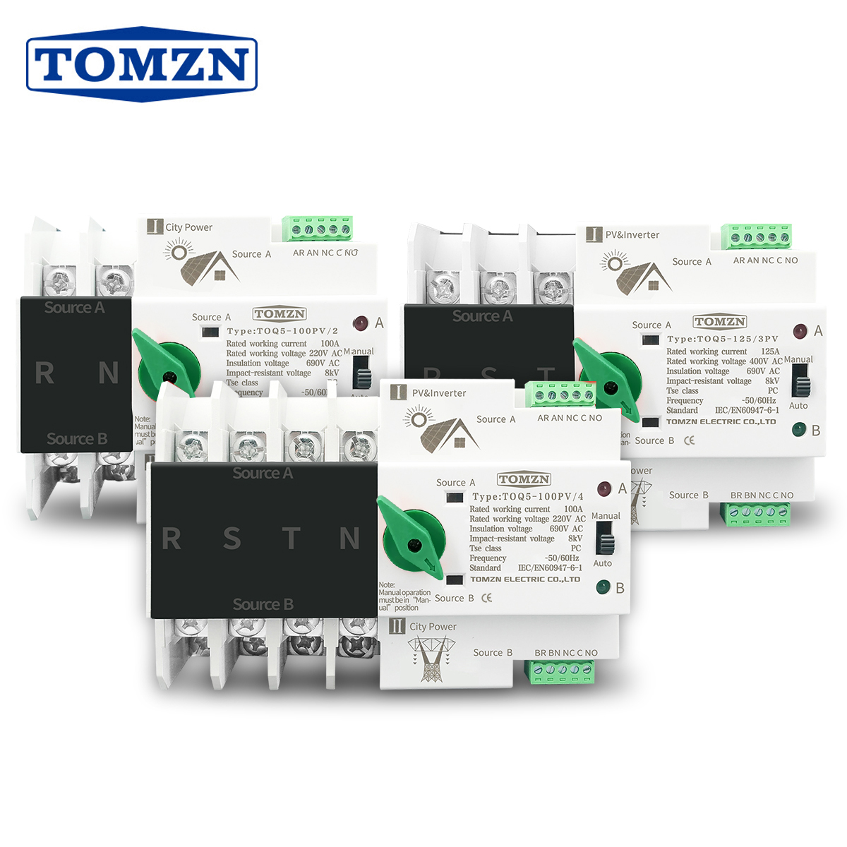 TOMZN 2P 3P 4P Din Rail ATS fo - Din Rail Circuit Breaker avaliação e preço