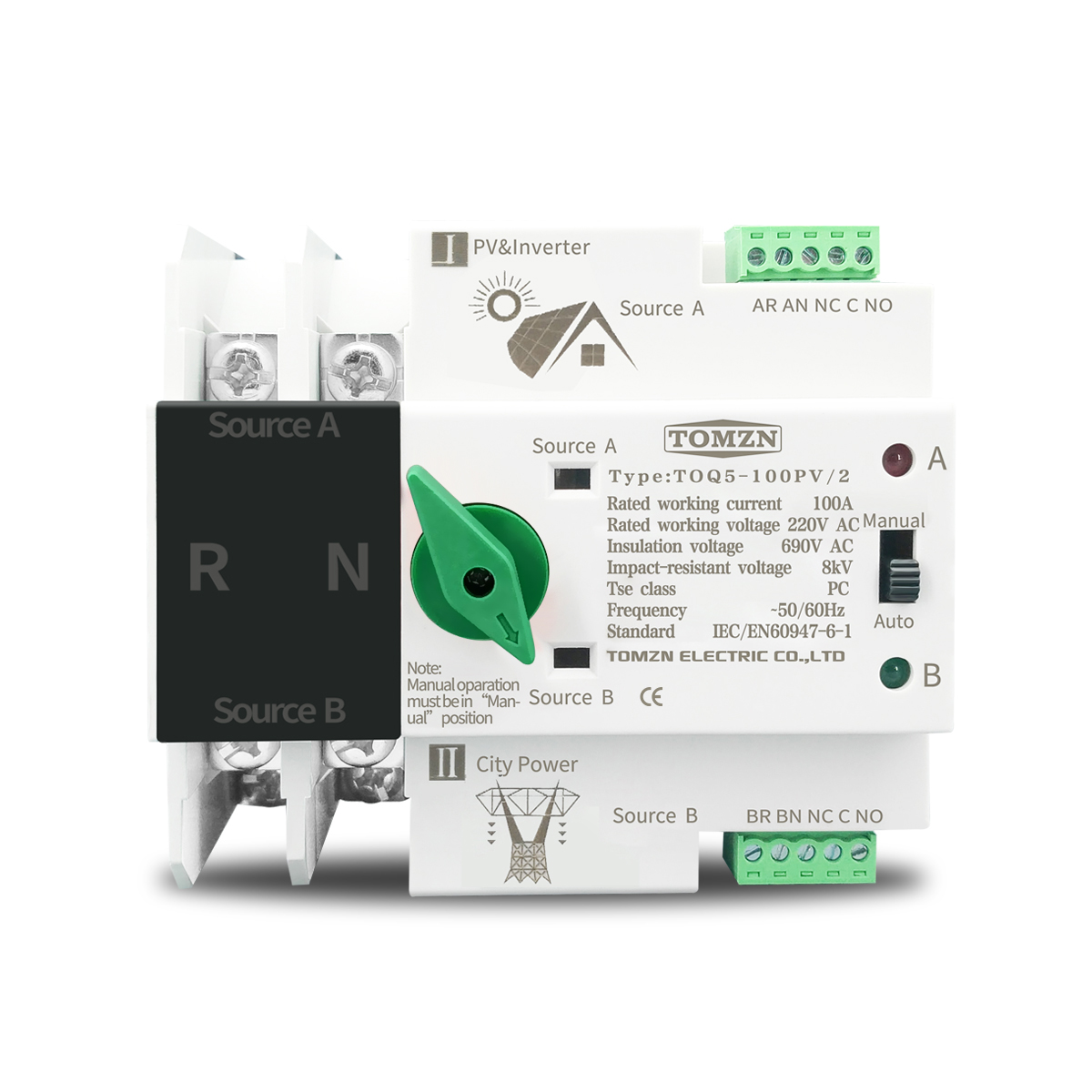 TOMZN 2P 3P 4P Din Rail ATS fo - Din Rail Circuit Breaker avaliação e preço