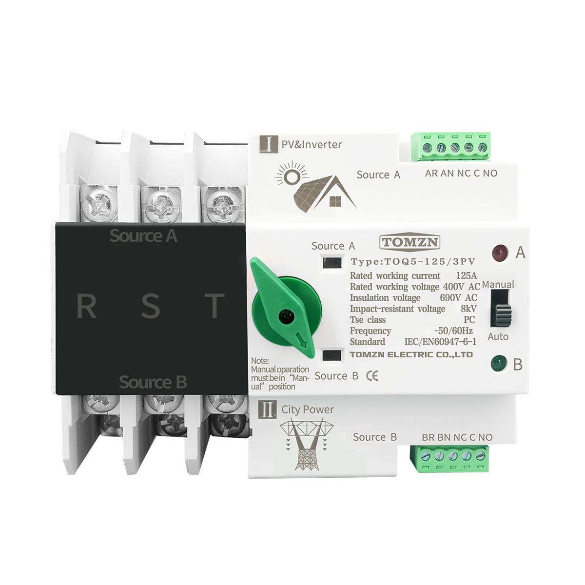 TOMZN 2P 3P 4P Din Rail ATS fo - Din Rail Circuit Breaker avaliação e preço