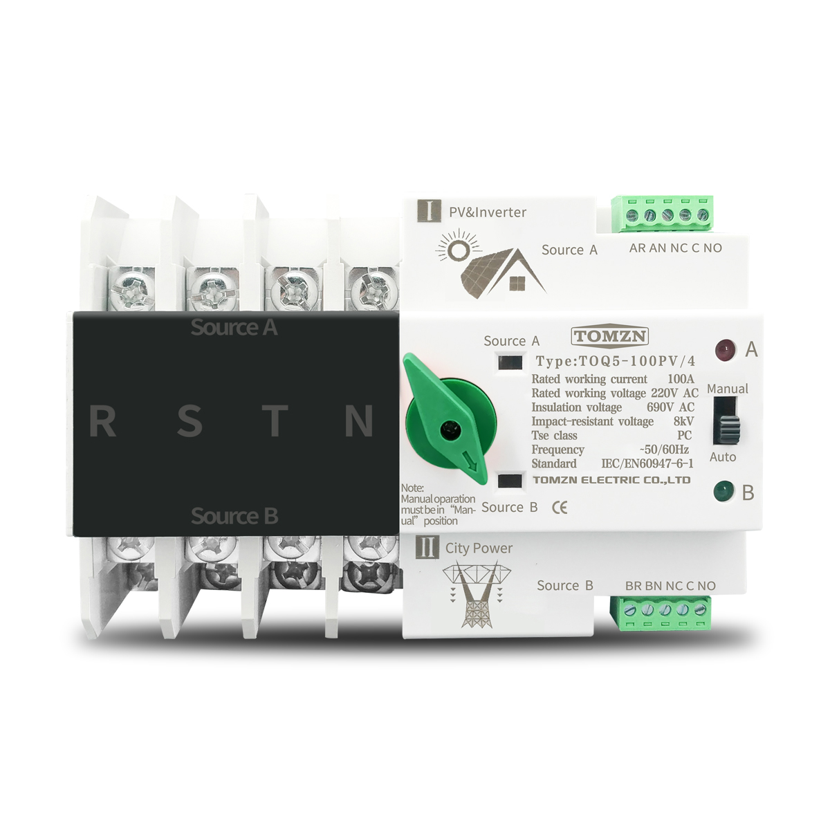 TOMZN 2P 3P 4P Din Rail ATS fo - Din Rail Circuit Breaker avaliação e preço