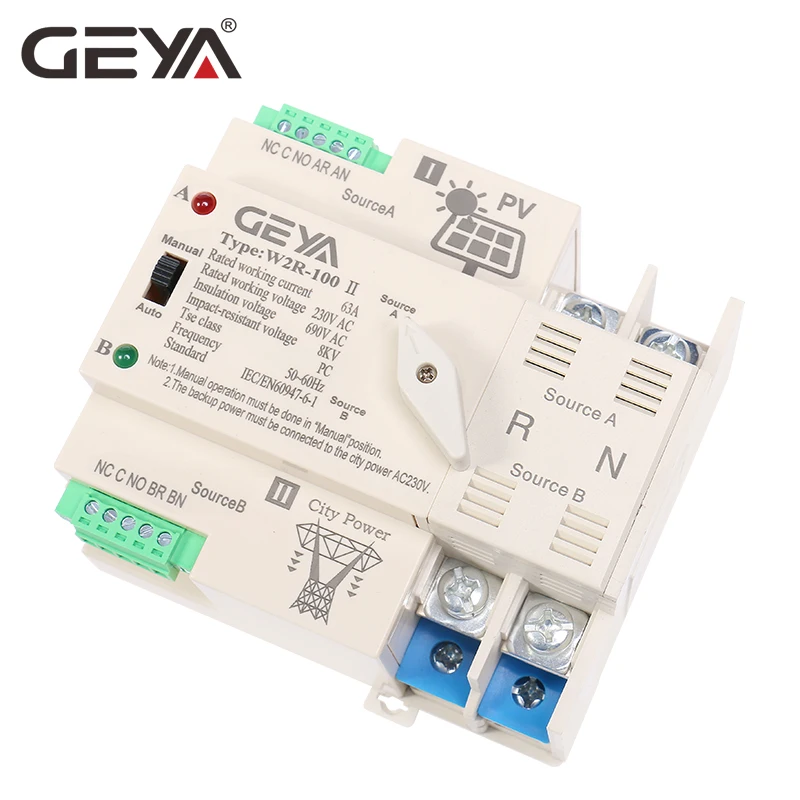GEYA on-Grid Solar Power Autom - Din Rail Circuit Breaker avaliação e preço