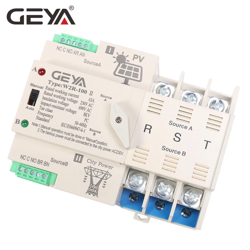 GEYA on-Grid Solar Power Autom - Din Rail Circuit Breaker avaliação e preço
