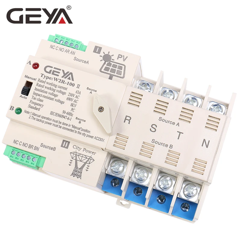 GEYA on-Grid Solar Power Autom - Din Rail Circuit Breaker avaliação e preço