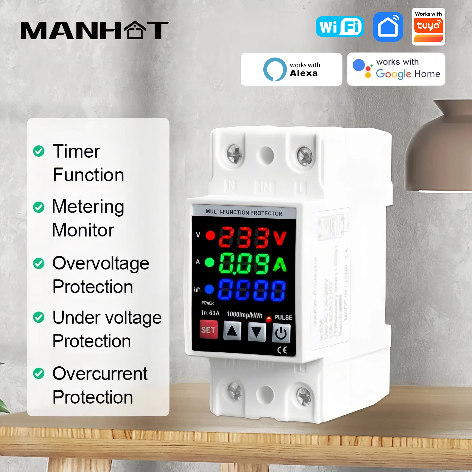 WIFI 3in1 Display Circuit Brea - Din Rail Circuit Breaker avaliação e preço